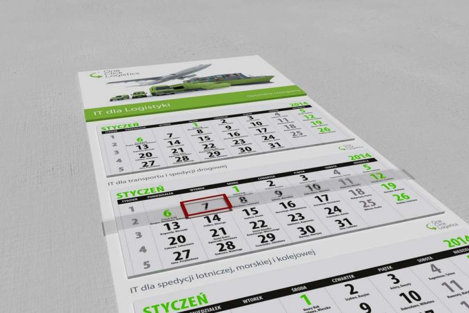 Kalendarz trójdzielny one click logistics